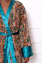 Load image into Gallery viewer, Woman wearing a long cheetah print robe
